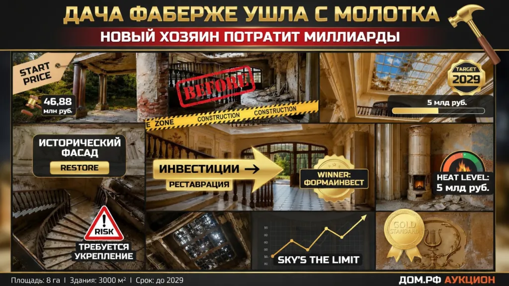 Дача Фаберже ушла с молотка. Новый хозяин потратит миллиарды